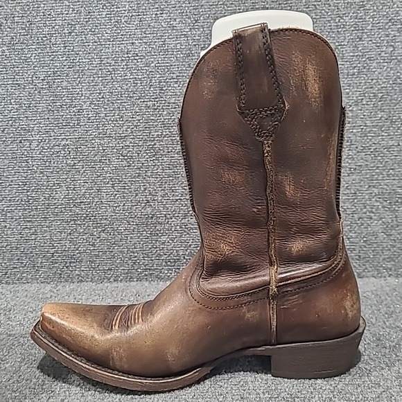 Ariat Rambler Brown Bomber‎ Distressed Snip Toe Cowboy Boots Mens 8.5 EE - Picture 8 of 13